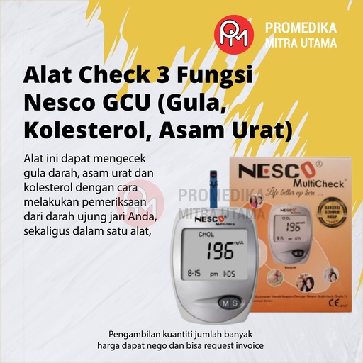 Alat Check 3 Fungsi Nesco GCU (Gula, Kolesterol, Asam Urat)