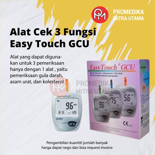 Alat Check 3 Fungsi EasyTouch GCU (Gula, Kolesterol, Asam Urat)