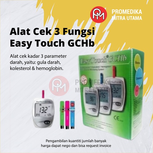 Alat Check 3 Fungsi EasyTouch GCHb (Gula, Kolesterol, Hemoglobin)