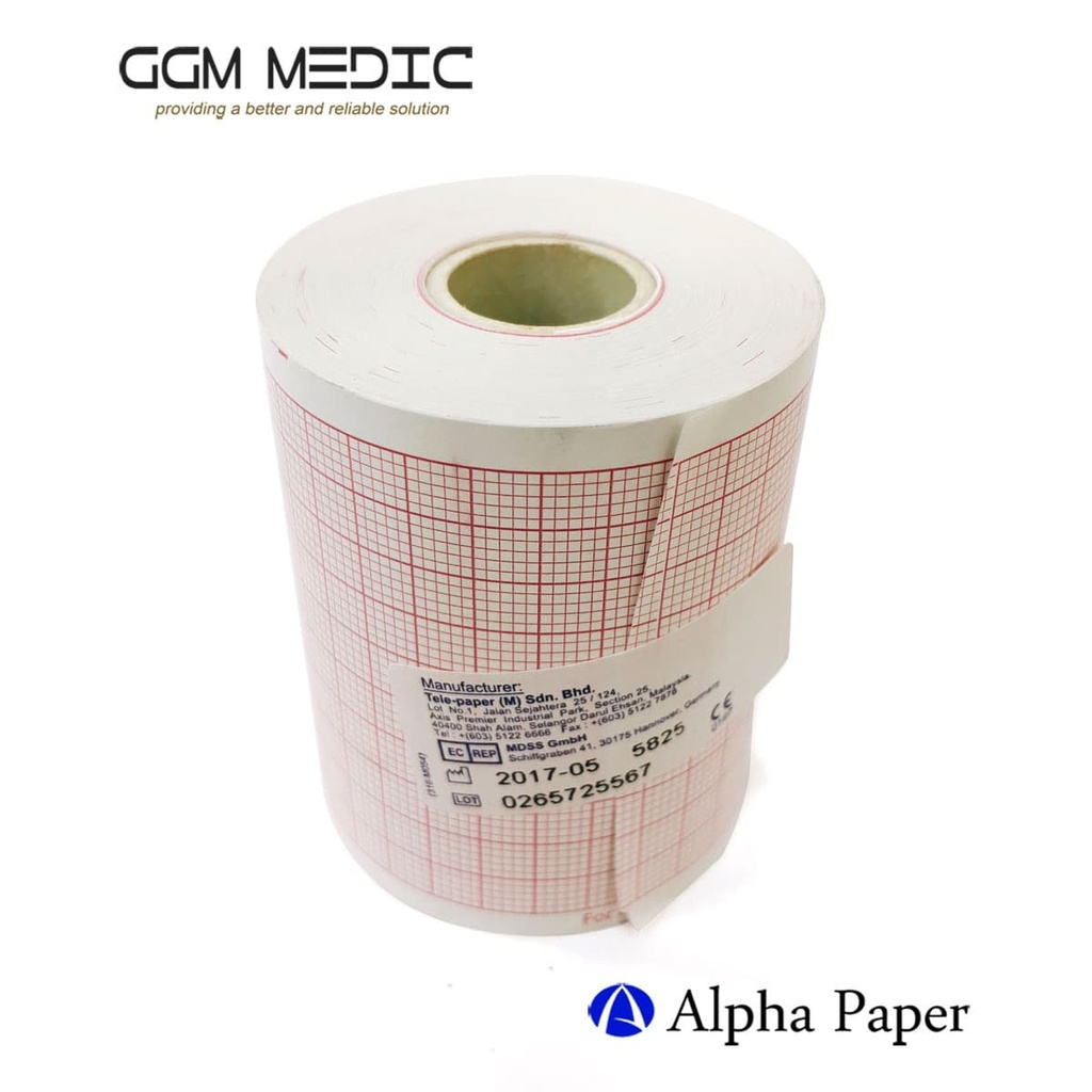 Kertas Thermal/EKG/Alpha ECG Paper 58mm x 25mm.