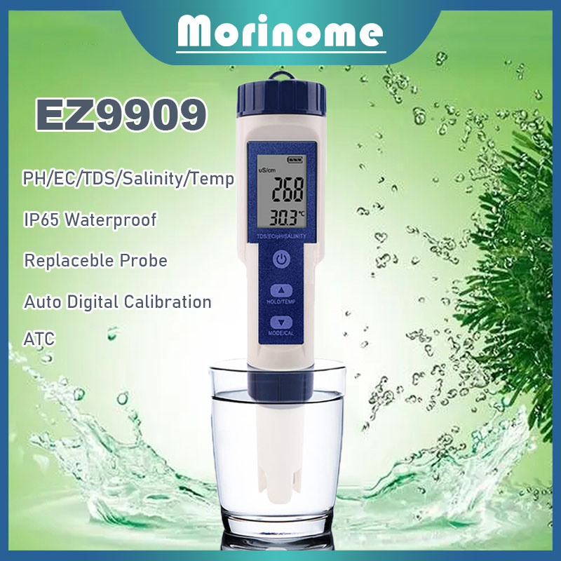 Digital Tester PH, TDS, EC, Salinity & Temperature EZ9909 ATC