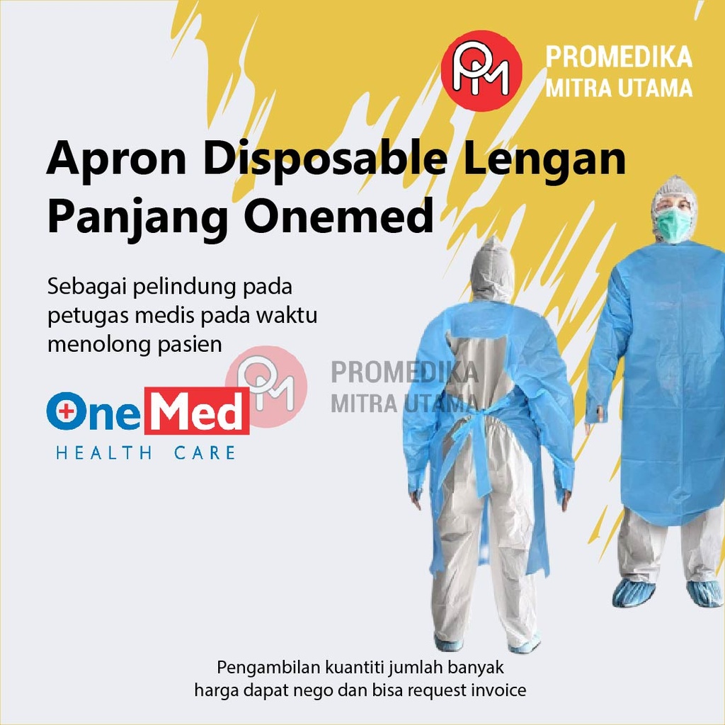 Apron Disposable Tebal Lengan Panjang Onemed Pack