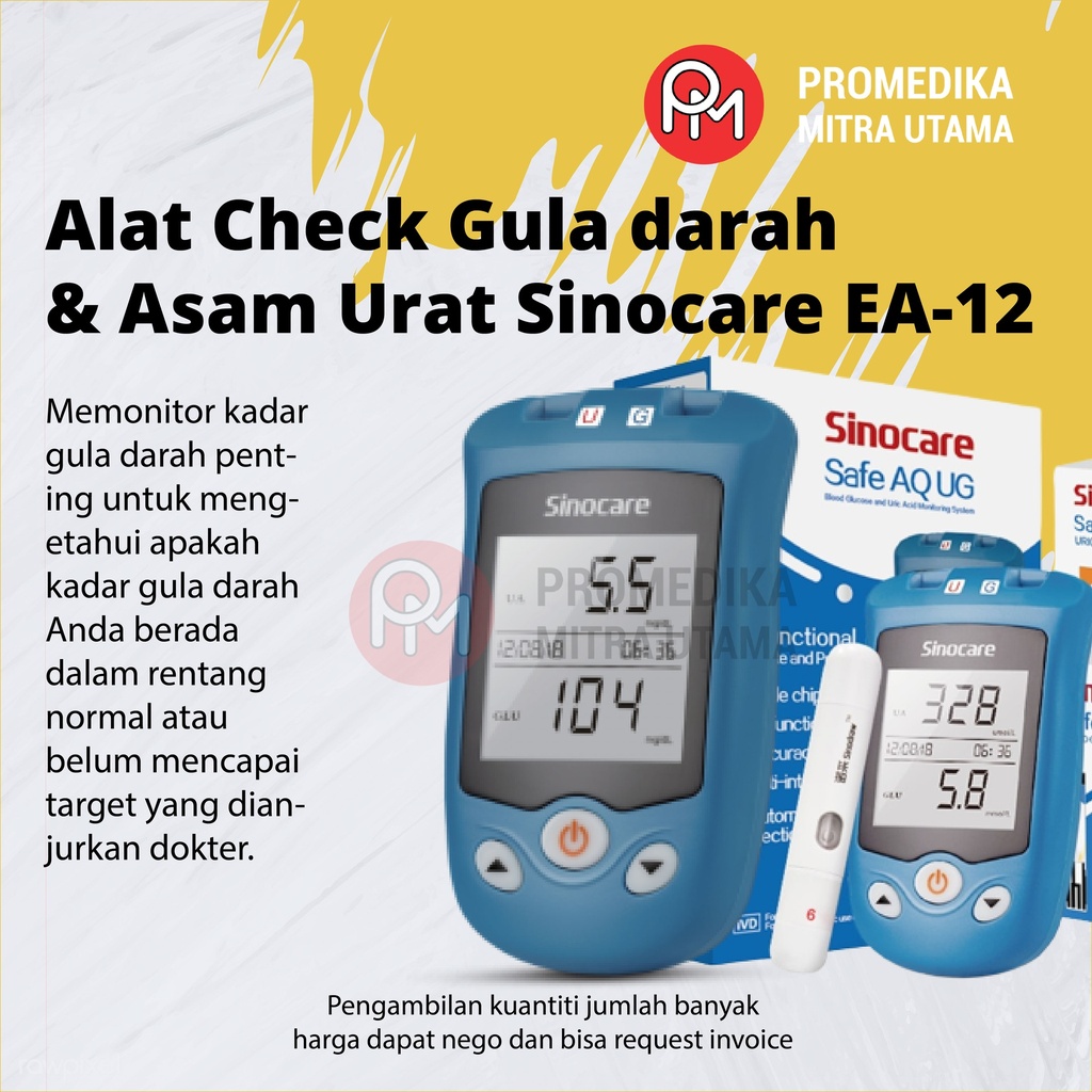 Alat Check Gula darah & Asam Urat Sinocare EA-12