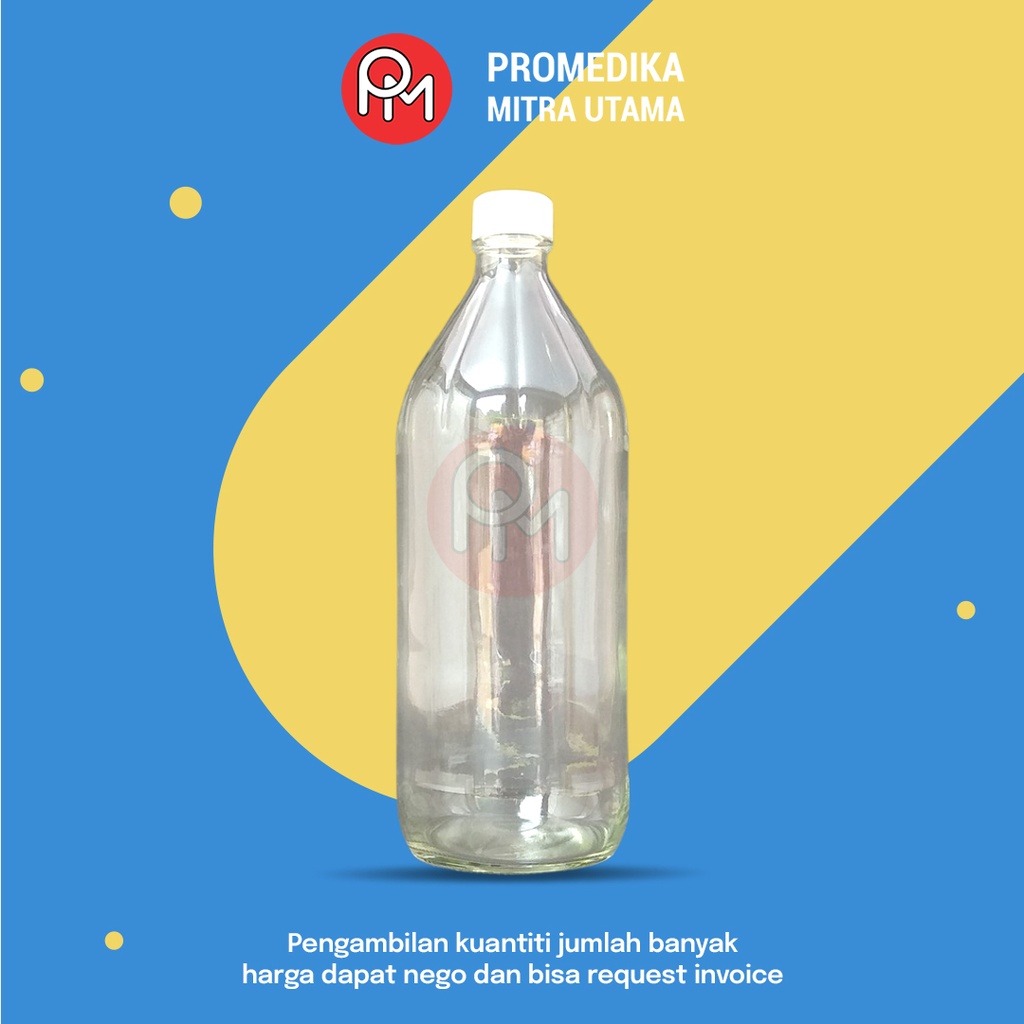 Botol Kaca Sample 1 Liter [Non Merk]