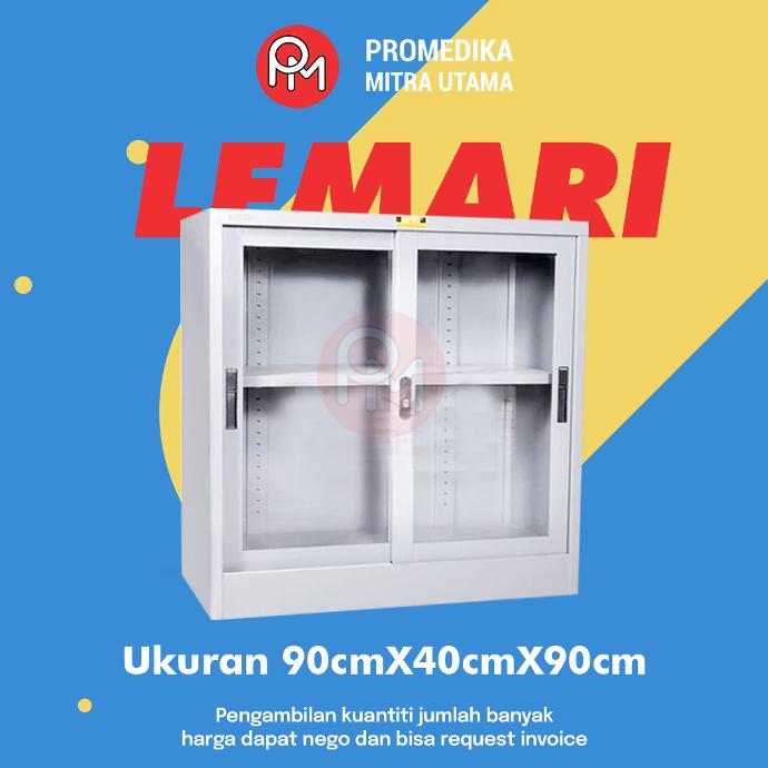 Lemari Instrument Pintu Kaca 90x40x90cm [Non Merk]