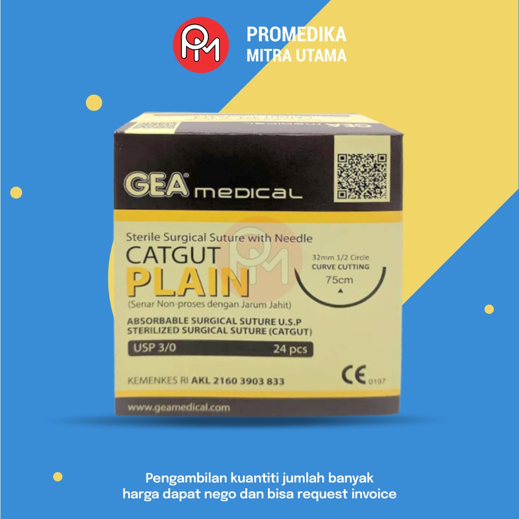 Benang Plain Catgut GEA Medical Box Isi 12