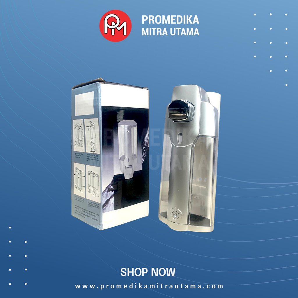 Dispenser Sabun Cair Single with Key Lock Silver [Non Merk]