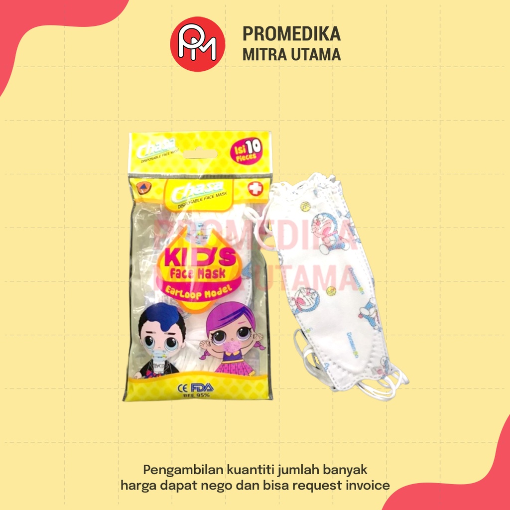 Masker Non Medis Earloop Chasa Anak Isi 10