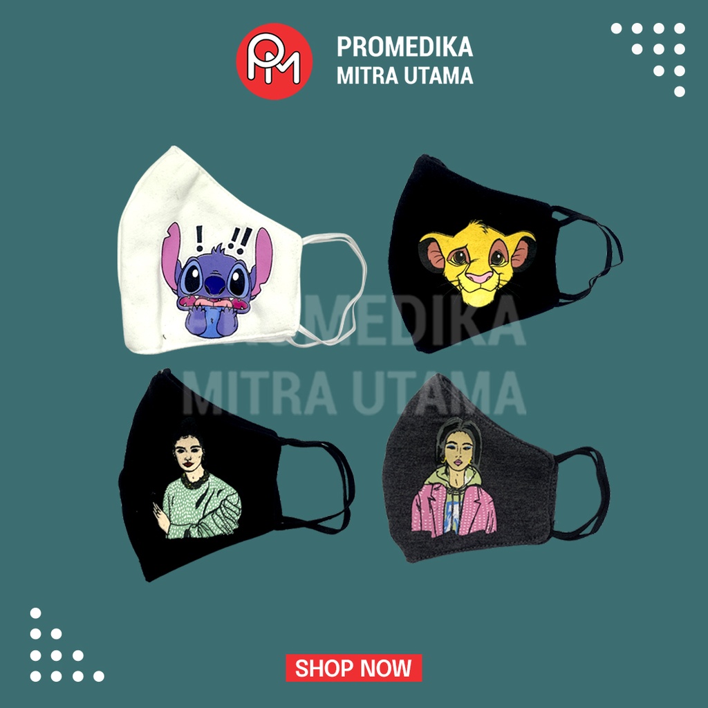 Masker Non Medis Kain Earloop Anak Motif