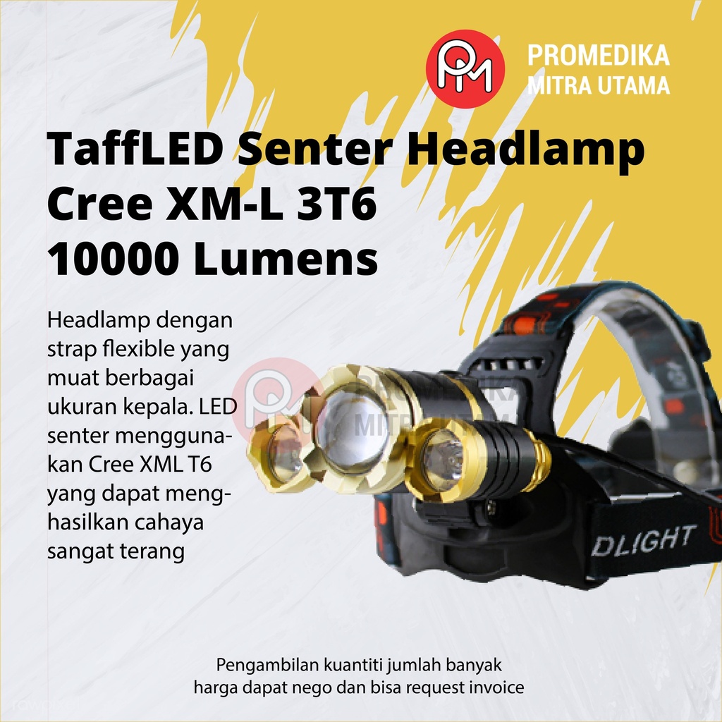 Head Lamp TaffLED Cree XML T6 10000 Lumens IHT425H1