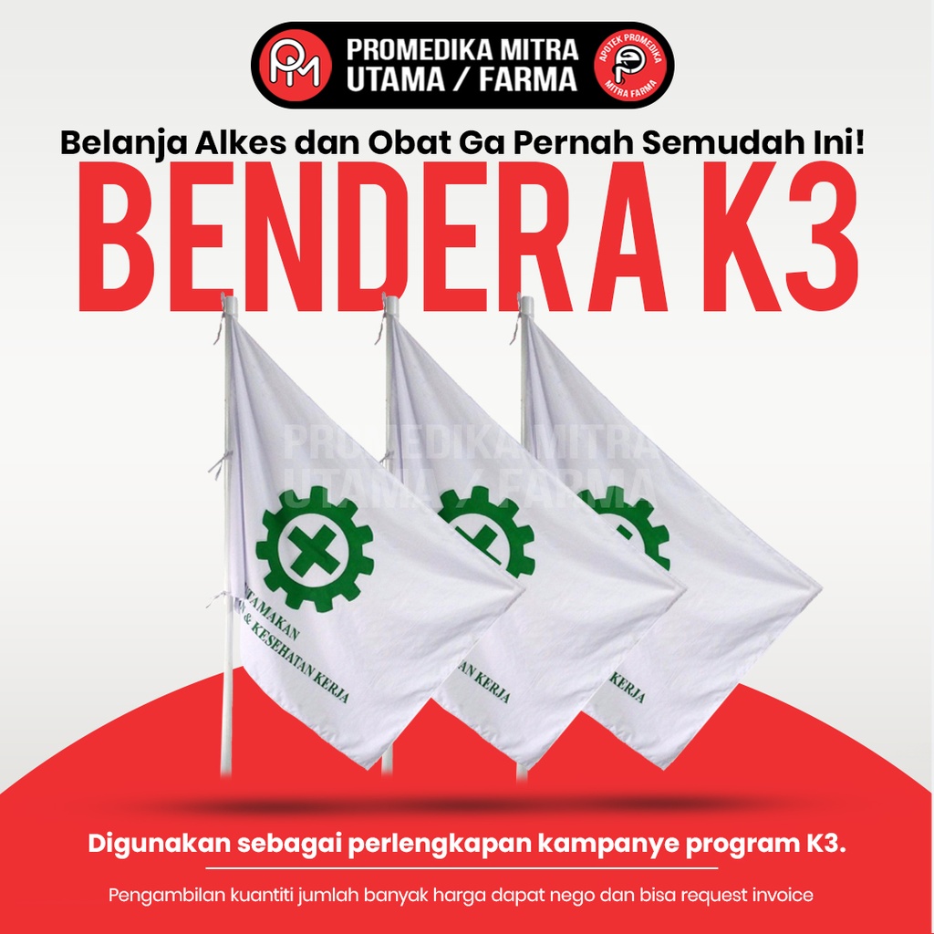 Bendera K3 Ukuran 90cm x 135cm