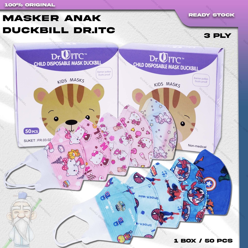 Masker Non Medis Duckbill Anak Motif Dr. ITC 50pcs