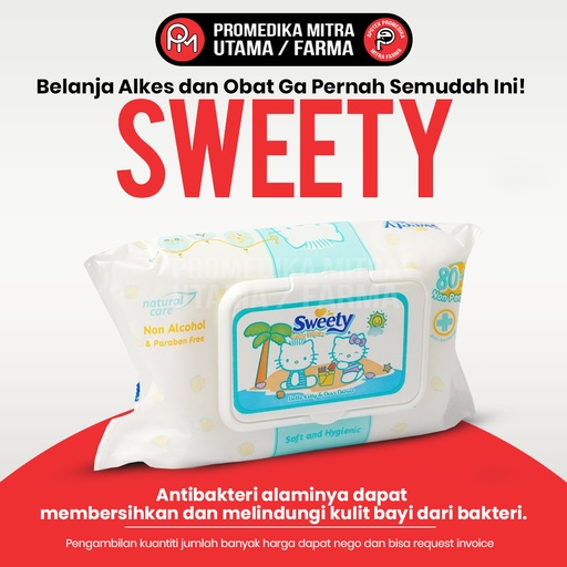 Sweety Tisu Basah 80+4  (With Parfume)