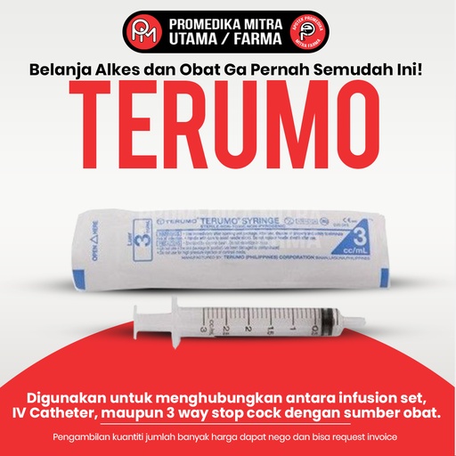 Spuit 3 cc Terumo Pcs