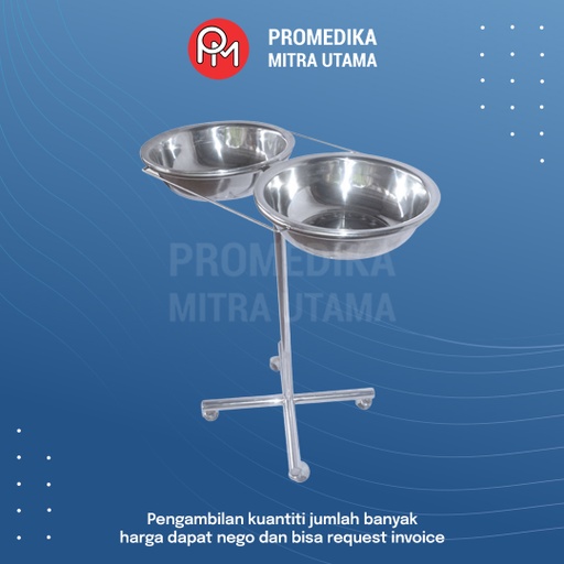Troli Wadah Baskom 2 Lubang Besi