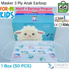 Masker Non Medis Earloop Anak Dengan Motif 50pcs