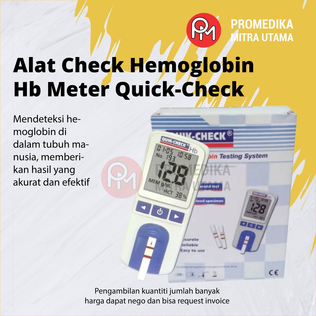 Alat Check Hemoglobin Hb Meter Quick-Check | Promedika Mitra Utama