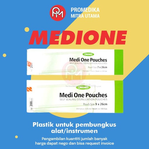 Wadah Pouch Steril Onemed Medione 7 x 26cm Pcs