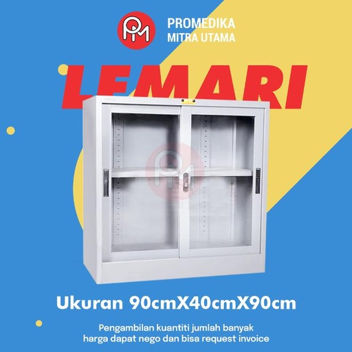 Lemari Instrument Pintu Kaca 90x40x90cm [Non Merk]