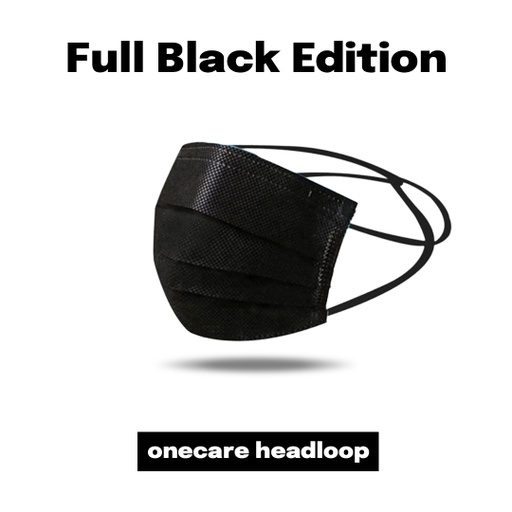 Masker Medis Headloop OneCare Black Pcs