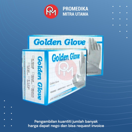 Handscoon Latex Non Steril Golden Glove Box