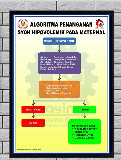 Poster Kesehatan Algoritma Penanganan Syok Hipovolemik pada Maternal