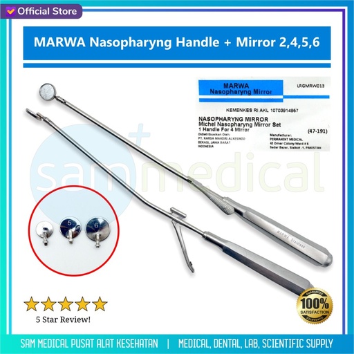 MARWA Nasopharyng Handle + Mirror 2,4,5,6 (Set)